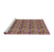 Serging Thickness of Machine Washable Transitional Dark Raspberry Purple Rug, wshpat3488