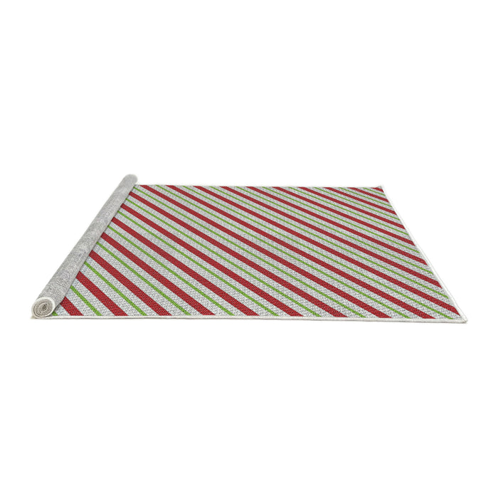 Serging Thickness of Machine Washable Transitional Cherry Red Rug, wshpat3490