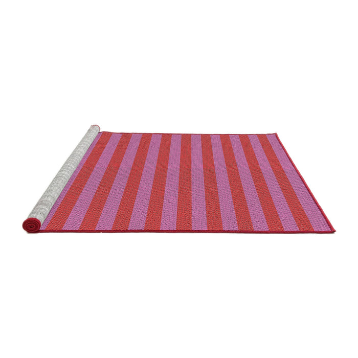 Serging Thickness of Machine Washable Transitional HotPink Rug, wshpat3497