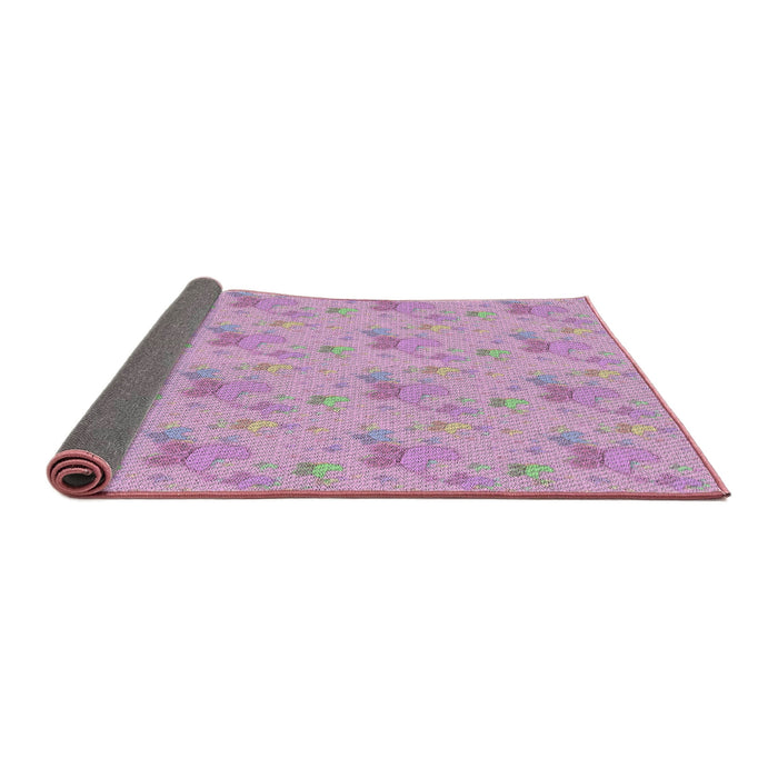 Thickness of Patterned Blush Pink Novelty Rug, pat3498