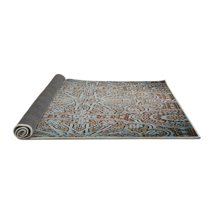 Thickness of Patterned Silver Gray Novelty Rug, pat3502
