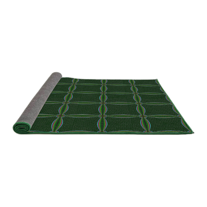 Thickness of Patterned Green Novelty Rug, pat351