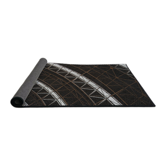 Thickness of Patterned Black Novelty Rug, pat3512