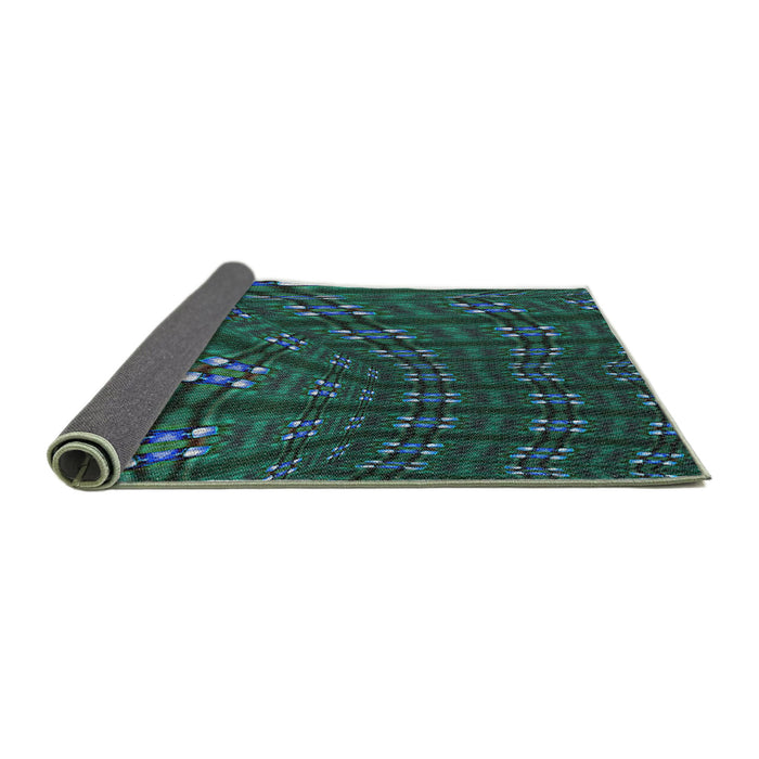 Thickness of Patterned Earth Green Novelty Rug, pat3514