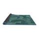 Thickness of Patterned Teal Green Novelty Rug, pat3519