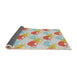 Thickness of Patterned Orange Salmon Pink Novelty Rug, pat3520