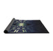 Thickness of Patterned Black Novelty Rug, pat3523