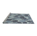 Serging Thickness of Machine Washable Transitional Light Steel Blue Rug, wshpat3525