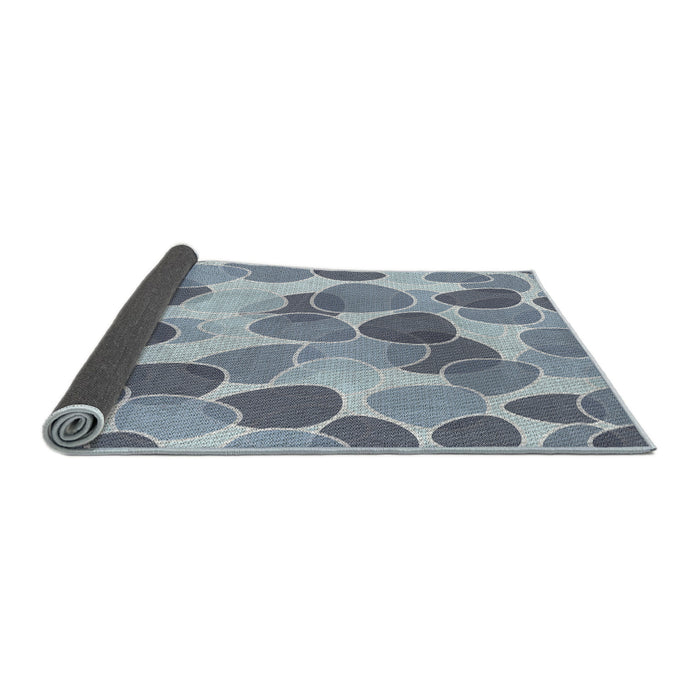 Thickness of Patterned Light Steel Blue Novelty Rug, pat3525