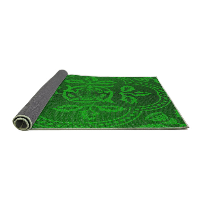 Thickness of Patterned Dark Green Novelty Rug, pat3526