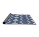 Thickness of Patterned Blue Novelty Rug, pat3536