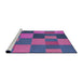 Serging Thickness of Machine Washable Transitional Purple Rug, wshpat3537