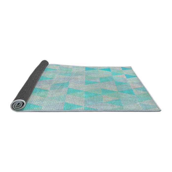 Thickness of Patterned Blue Green Novelty Rug, pat354