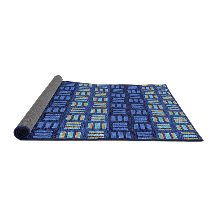 Thickness of Patterned Iceberg Blue Novelty Rug, pat3544