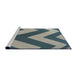 Serging Thickness of Machine Washable Transitional Dark Blue Grey Blue Rug, wshpat3547