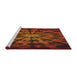 Serging Thickness of Machine Washable Transitional Red Rug, wshpat3549