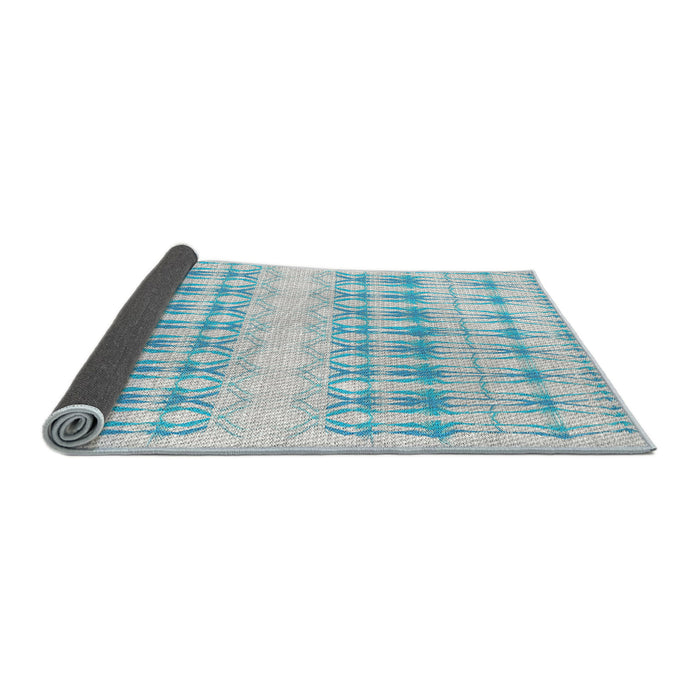 Thickness of Patterned Blue Novelty Rug, pat355