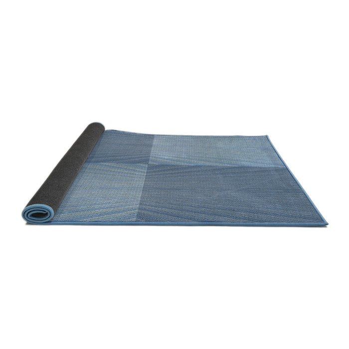 Thickness of Patterned Steel Blue Novelty Rug, pat3551