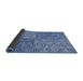 Thickness of Patterned Sky Blue Novelty Rug, pat3554