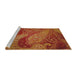 Serging Thickness of Machine Washable Transitional Orange Rug, wshpat3555