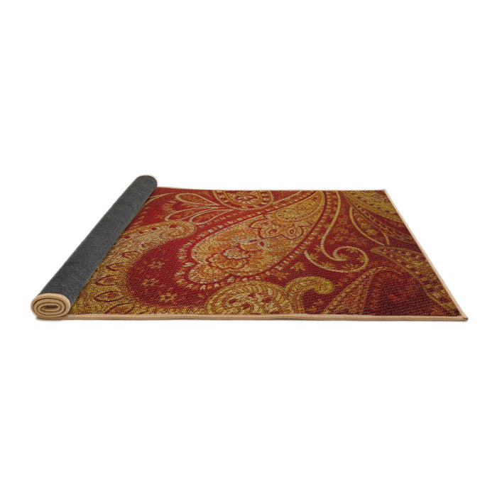 Thickness of Patterned Orange Novelty Rug, pat3555