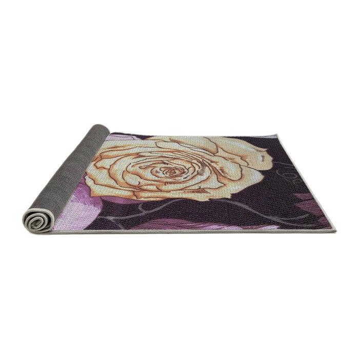 Thickness of Patterned Rose Pink Modern Rug, pat3557
