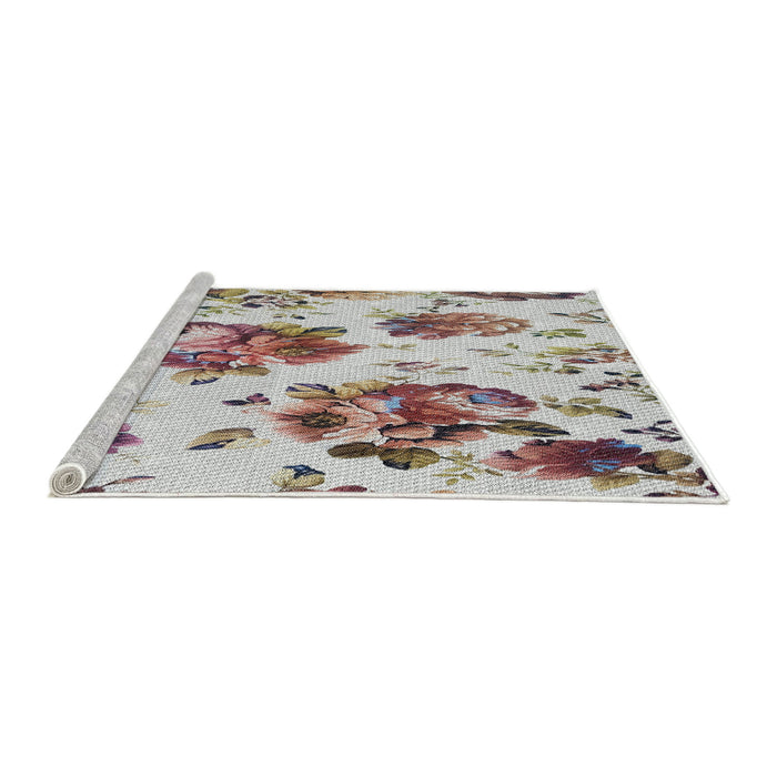 Serging Thickness of Machine Washable Transitional Rosy-Finch Purple Rug, wshpat3558