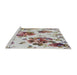 Serging Thickness of Machine Washable Transitional Rosy-Finch Purple Rug, wshpat3558