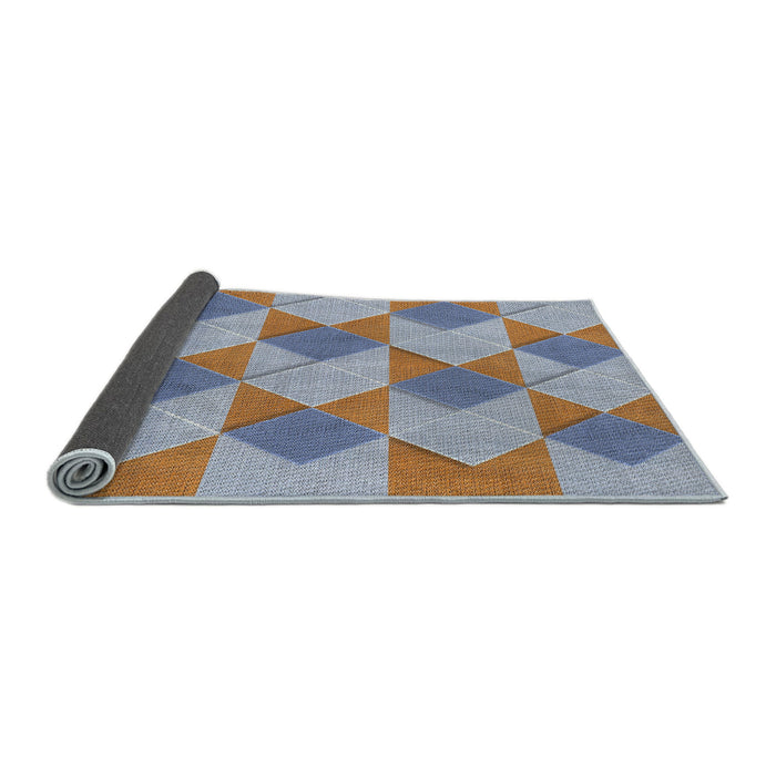 Thickness of Patterned Light Steel Blue Novelty Rug, pat3562