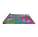 Thickness of Patterned Blue Modern Rug, pat3564