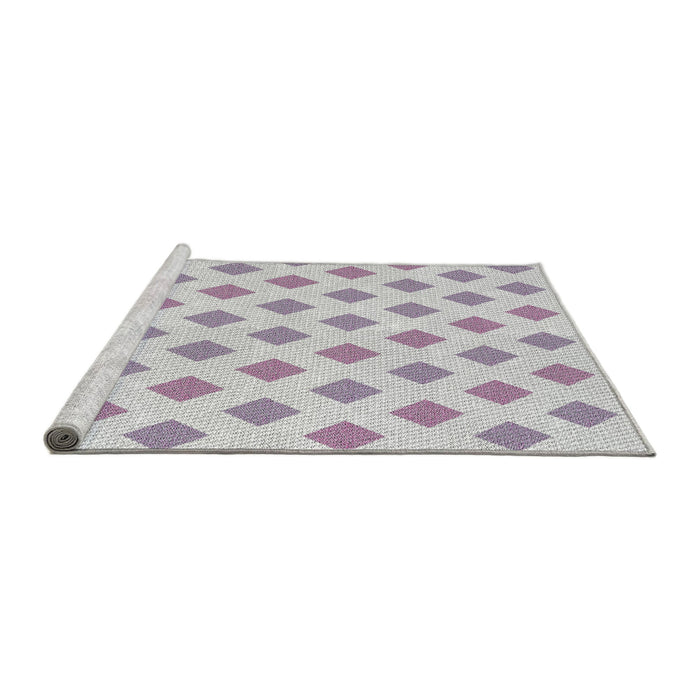 Serging Thickness of Machine Washable Transitional Lavender Purple Rug, wshpat3567