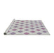 Serging Thickness of Machine Washable Transitional Lavender Purple Rug, wshpat3567