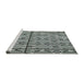 Serging Thickness of Machine Washable Transitional Gray Rug, wshpat3570