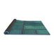 Thickness of Patterned Teal Green Novelty Rug, pat3572