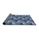 Thickness of Patterned Blue Novelty Rug, pat3573