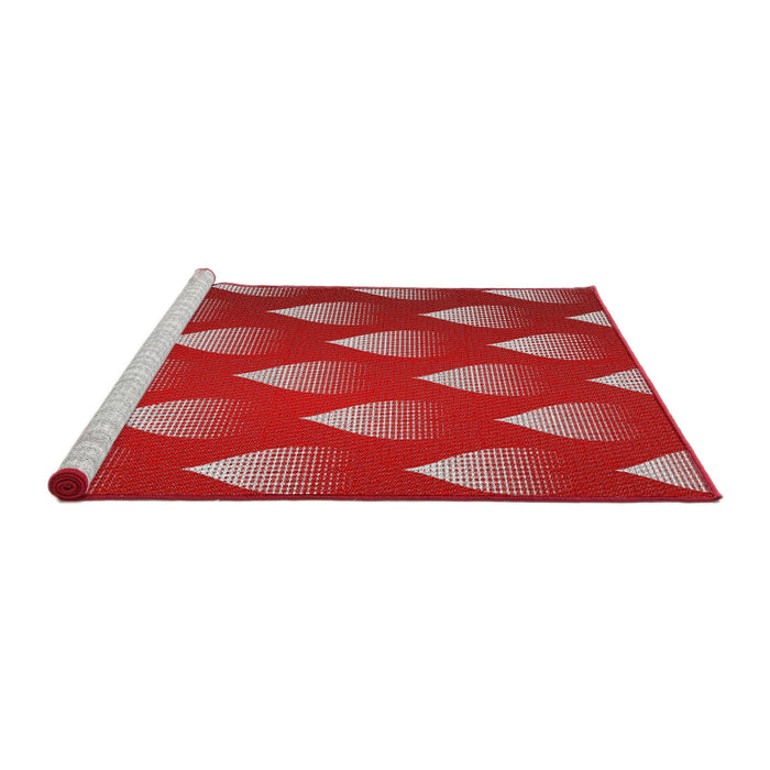 Serging Thickness of Machine Washable Transitional Red Rug, wshpat3576
