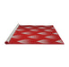 Serging Thickness of Machine Washable Transitional Red Rug, wshpat3576