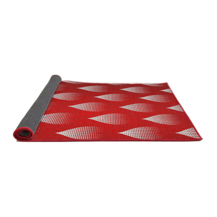 Thickness of Patterned Red Novelty Rug, pat3576