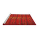 Serging Thickness of Machine Washable Transitional Red Rug, wshpat3577