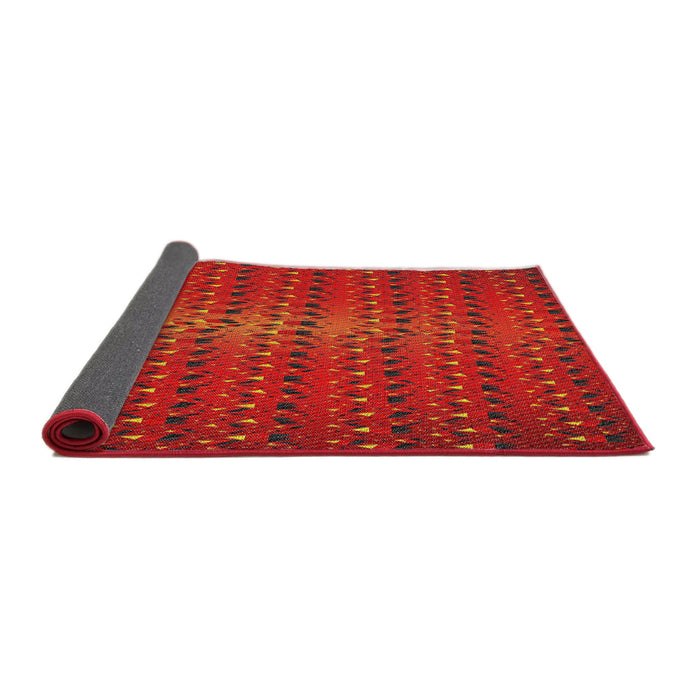 Thickness of Patterned Red Novelty Rug, pat3577