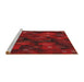 Serging Thickness of Machine Washable Transitional Red Rug, wshpat3578