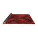 Thickness of Patterned Red Novelty Rug, pat3578
