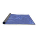 Thickness of Patterned Blue Novelty Rug, pat3580