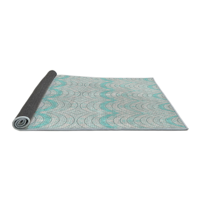 Thickness of Patterned Light Slate Blue Novelty Rug, pat3584