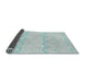 Thickness of Patterned Light Slate Blue Novelty Rug, pat3584