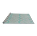 Serging Thickness of Machine Washable Transitional Light Slate Blue Rug, wshpat3584