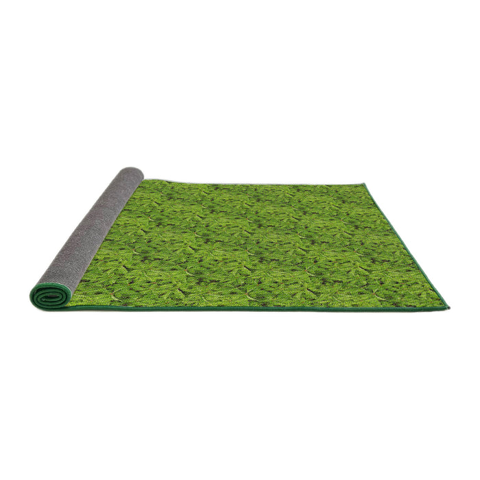 Thickness of Patterned Shamrock Green Novelty Rug, pat3588