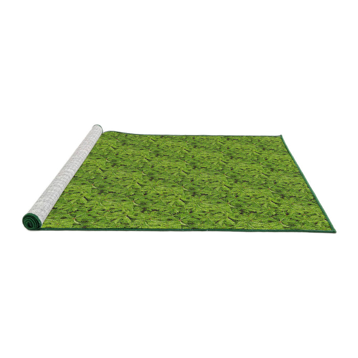 Serging Thickness of Machine Washable Transitional Shamrock Green Rug, wshpat3588