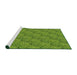 Serging Thickness of Machine Washable Transitional Shamrock Green Rug, wshpat3588