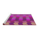 Serging Thickness of Machine Washable Transitional Medium Violet Red Pink Rug, wshpat3591